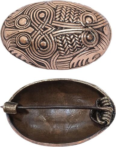 Lord of Battles Solid Bronze Viking Turtle Brooch – Norse Oval Brooch with Pin, Lost Wax Cast, Authentic Replica Jewelry in Saudi Arabia