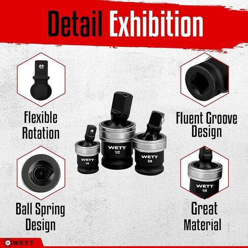 WETT Impact Socket Adapter and Reducer, 8-Piece 1" 3/4" 1/4" 3/8" 1/2" SAE Drive Socket Adapter Set, Square Adapter Reducer, Impact Driver Wrench Conversion Set in Kuwait