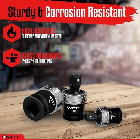 WETT Impact Socket Adapter and Reducer, 8-Piece 1" 3/4" 1/4" 3/8" 1/2" SAE Drive Socket Adapter Set, Square Adapter Reducer, Impact Driver Wrench Conversion Set in Kuwait