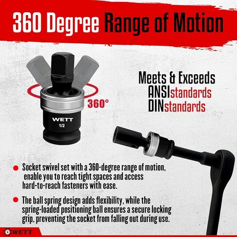 WETT Impact Socket Adapter and Reducer, 8-Piece 1" 3/4" 1/4" 3/8" 1/2" SAE Drive Socket Adapter Set, Square Adapter Reducer, Impact Driver Wrench Conversion Set in Kuwait