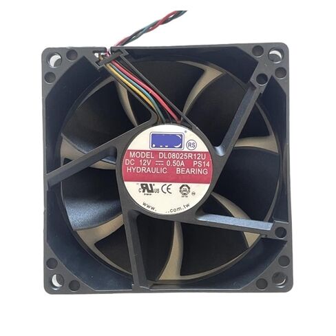 DL08025R12U Fan 80x80x25mm DC12V 0.50A 4-Pin 4-Wire 8025 Flow Fans in Saudi Arabia