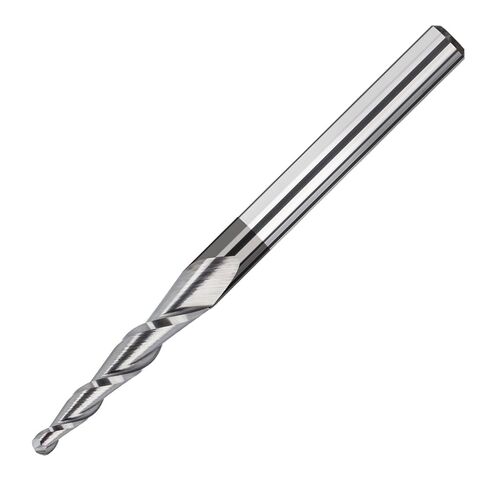 Carbide Milling Cutter R0.25-R2.0 2 Flute Tapered Ball Nose End Mill Router Bit Wood/Metal Engraving Cutter(R0.5x15x3.175x40) in Saudi Arabia