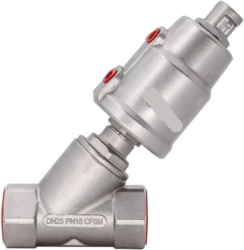 1PCS Actuator Ball Valve Stainless Steel Driven Angle Valve Internal Thread Pneumatic steam Valve Solenoid Valve Valve Group(3/4",Thread) in Kuwait