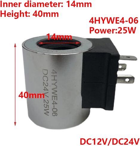 1PCS Hydraulic Solenoid Valve Coil 4HYWE4-06 Inner Diameter 14mm Height 40mm DC12V DC24V 25W(DC24V) in Kuwait