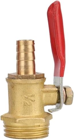 8/10/12mm Barbed Pipe Interface Brass Ball Valve 1/2" Male Thread Water Oil Air Gas Fuel Line Shut Off Valve Garden Water Switch(10mm-Yellow-01) in Kuwait