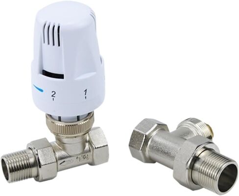 Brass Thermostatic Radiator Valve Straight Type DN15 DN20 DN25 Automatic Temperature Control Valve Floor Heating(3/4") in Kuwait