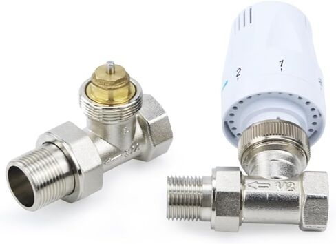 Brass Thermostatic Radiator Valve Straight Type DN15 DN20 DN25 Automatic Temperature Control Valve Floor Heating(3/4") in Kuwait