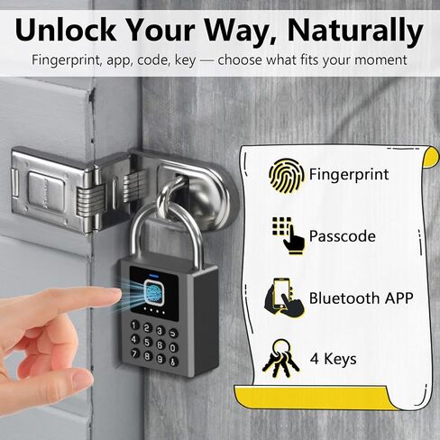 قفل ذكي عالي التحمل مع مفتاح، قفل بصمة الإصبع مع رمز التحكم بالبلوتوث، قفل بوابة لوحة المفاتيح الرقمية الإلكترونية المقاومة للماء لبوابة السياج الخارجية وسقيفة التخزين in Kuwait