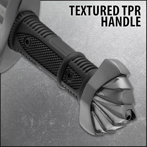 هونشو منتصف الليل صياغة سيف الفايكنج | شفرة من الصلب الكربوني | لمسة نهائية سوداء أنيقة | مقبض TPR لقبضة مريحة | يتضمن غمدًا خشبيًا وضفدعًا جلديًا | 38 1/2 بوصة إجماليًا in Kuwait