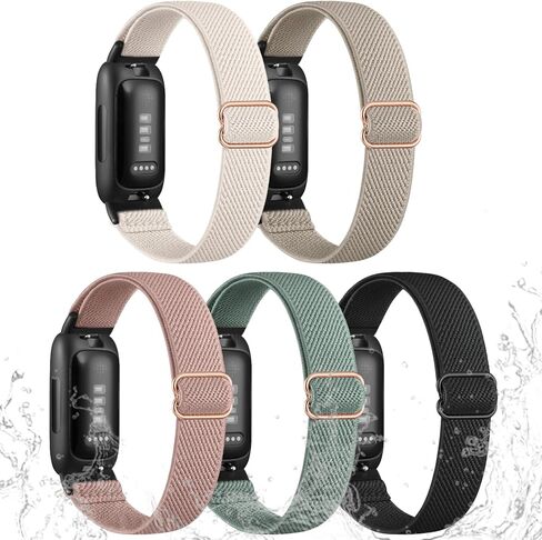 Odbeai Elastic Bands Compatible with Fitbit Inspire 3 Bands for Women Men, Water-Resistant Stretchy Nylon Adjustable Soft Sport Replacement Strap for Inspire 3/Inspire 2/Inspire/Inspire HR, 5 Packs in Kuwait