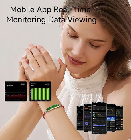 Smart Bracelet Fitness Tracker for Women Screen-Free Elegant Jewelry Design 24/7 Heart Rate & Sleep Monitor Cycle Tracker IP68 Waterproof Activity Tracker with Step Counter Calorie Distance App Sync in Saudi Arabia