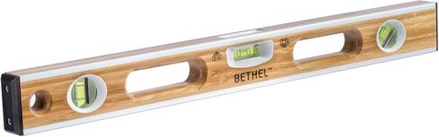 BETHEL 24-inch Bamboo Level, Mortar Adhesion Resistant Light Level, with Double Curved Acrylic Leveling Tubes for Masonry Applications and General Leveling in Kuwait