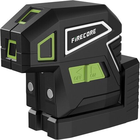Firecore 5-Point Laser Level, Green Beam Self-Leveling Laser Plumb Bob with Magnetic Base, 131-Foot Range, 2 AA Batteries and Carry Pouch Included - F501G in Saudi Arabia