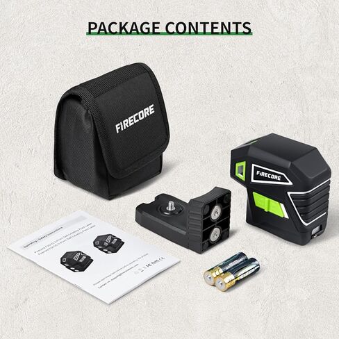 Firecore 5-Point Laser Level, Green Beam Self-Leveling Laser Plumb Bob with Magnetic Base, 131-Foot Range, 2 AA Batteries and Carry Pouch Included - F501G in Saudi Arabia