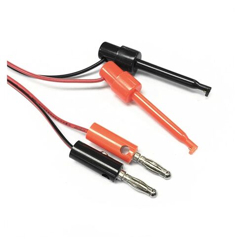 3-Pairs 4mm Gold Banana Plug to Test Hook Clips Lead Cable | 1M 18AWG 5A Rated Current for Multimeter/Power Supply/PCB | 2-Prong Alligator Clips with PVC Insulation in Saudi Arabia