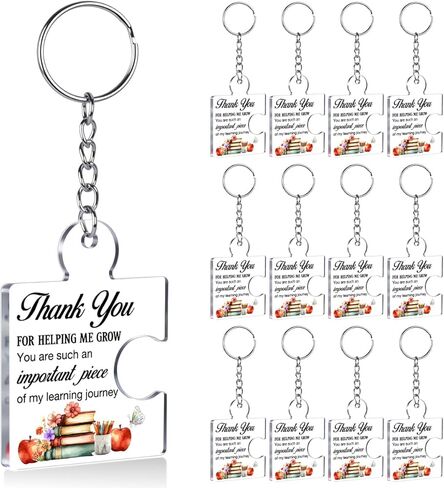 هدايا تقدير المعلم بكميات كبيرة، 12 قطعة من هدايا المعلم من الطلاب، أفكار هدايا عيد الميلاد للتخرج للمعلمات، شكرًا لمساعدتي في تطوير سلاسل المفاتيح المصنوعة من قطع الألغاز الأكريليك in Kuwait