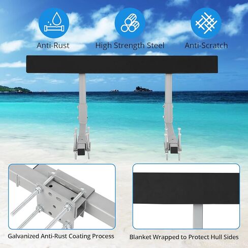 PeakPursuit 60" Boat Trailer Guide-ons, 2PCS Rustproof Steel Trailer Guide ons, Trailer Guides with Carpet-Padded Boards, for Ski Boat, Fishing Boat, Sailboat Trailer in Kuwait