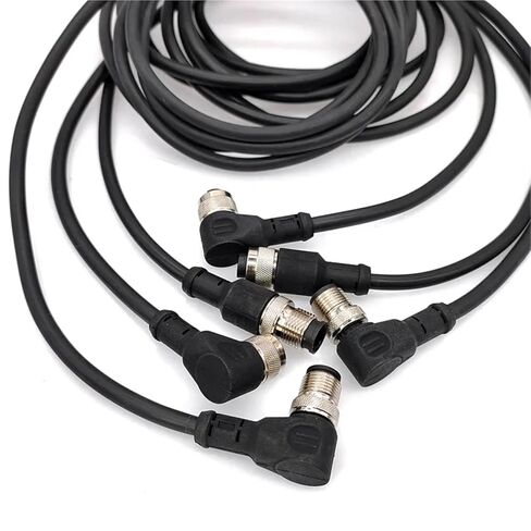 M12 Sensor Connector Cable Double Head Line Male Female 2m Wire 4Pin 5Pin 8Pin Connectors 1Pcs(Straight F to M 8p) in Saudi Arabia