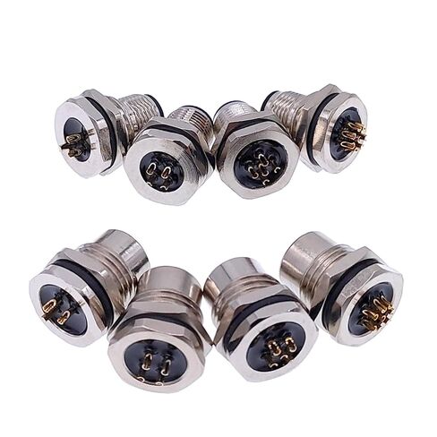M1216 Front Pannel Connector 4pin 5pin 8pin M16 Mounting Hole Screw Threaded Male Female M12 Sensor 1Pcs(Male 3pin) in Saudi Arabia
