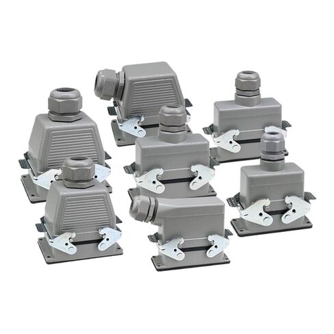 HDC-HE4 6 10 16 20 24 32 48 Core Pin 16A Rectangular Heavy Duty Connector Top and Side Line 1Pcs(6 core lateral line) in Saudi Arabia