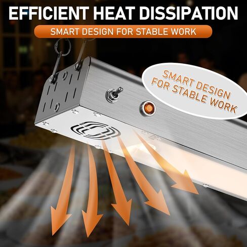 مصباح تسخين الطعام بالأشعة تحت الحمراء التجاري مقاس 24 بوصة من Rovsun، سخان كهربائي بقدرة 750 وات، 113-176 درجة فهرنهايت (45-80 درجة مئوية)، استخدام معلق أو واقف، مصباح لتسخين الطعام للمطعم، البوفيه، تقديم الطعام، من الفولاذ المقاوم للصدأ in Kuwait