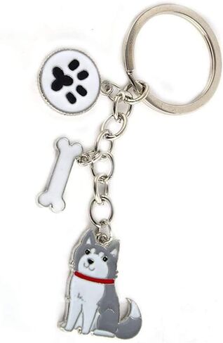 سلسلة مفاتيح المفتاح ، والمعادن اللطيفة الصغيرة الكلب جرو مفتاح المفتاح المفتاح Keyfob كيس السيارة سحر سلاسل العلامة الكلب عيد ميلاد (القلطي الأسود) in Kuwait