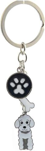 سلسلة مفاتيح المفتاح ، والمعادن اللطيفة الصغيرة الكلب جرو مفتاح المفتاح المفتاح Keyfob كيس السيارة سحر سلاسل العلامة الكلب عيد ميلاد (القلطي الأسود) in Kuwait
