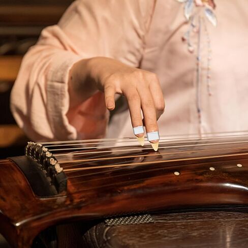 Zerodeko Thickened Large Guzheng Nails Horn Finger Picks Set Sturdy Fake Nail Covers for Guzheng Playing Random Color for Practice and Performance in Kuwait