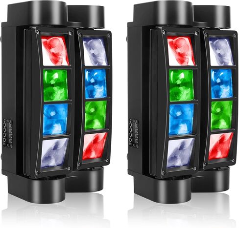 أضواء الرأس المتحركة 8x10W CREE LED RGBW Spider Stage Light DMX512 أضواء شعاع منشطة بالصوت مثالية للمنزل والحفلات وحفلات الزفاف KTV Bar DJ Show -2 حزمة in Saudi Arabia