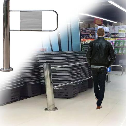 1-Way Safety Swing Gate for Supermarket Entry, Automatic Closing Spring-Loaded Security Door, 50x100cm (20x39in) Access Control Device, Durable Entrance Solution in Saudi Arabia