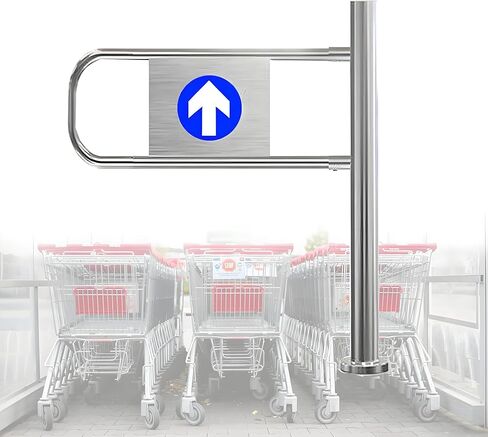 بوابة متأرجحة ارتدادية أوتوماتيكية مع زنبرك - باب مدخل أحادي الاتجاه 90 درجة بوابة مشاة يدوية لممرات محلات السوبر ماركت والحدائق والمصانع - حجم الفتح الأيمن 90 × 100 سم in Kuwait