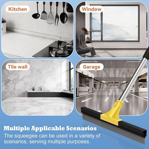 ممسحة أرضية للأرضيات الخرسانية، ممسحة كبيرة شديدة التحمل مقاس 18 بوصة للأرضية، مكنسة مطاطية بمقبض طويل 62 بوصة لبلاط الحمام، وخرسانة المرآب، والسطح، وزجاج الدش، وتنظيف النوافذ in Kuwait