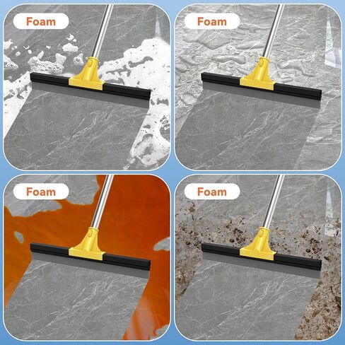ممسحة أرضية للأرضيات الخرسانية، ممسحة كبيرة شديدة التحمل مقاس 18 بوصة للأرضية، مكنسة مطاطية بمقبض طويل 62 بوصة لبلاط الحمام، وخرسانة المرآب، والسطح، وزجاج الدش، وتنظيف النوافذ in Kuwait