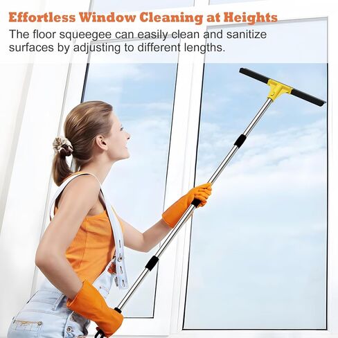 ممسحة أرضية للأرضيات الخرسانية، ممسحة كبيرة شديدة التحمل مقاس 18 بوصة للأرضية، مكنسة مطاطية بمقبض طويل 62 بوصة لبلاط الحمام، وخرسانة المرآب، والسطح، وزجاج الدش، وتنظيف النوافذ in Kuwait