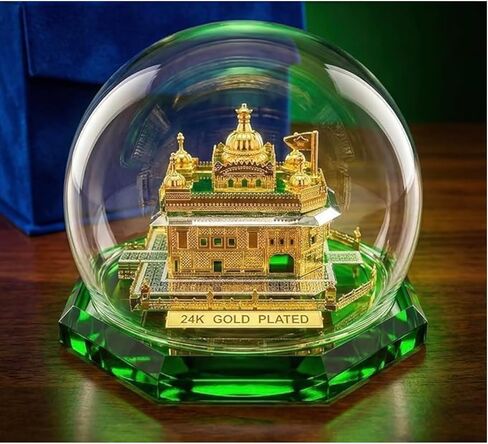 Golden Temple Amritsar Model, A Sikh Religious Crystal with Golden Plate Must for Every Sikh Religious Family, Office, and Sikh Auspicious Purpose, Gurudwara Décor (Square Small) in Saudi Arabia