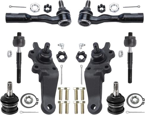 Detroit Axle - Front 8pc Suspension Kit لعام 2001 2002 Toyota Sequoia ، 2000 2001 2002 TUNDRA ، 4 مفاصل الكرة السفلية العلوية ، 4 قضبان التعادل الداخلية الداخلية in Saudi Arabia