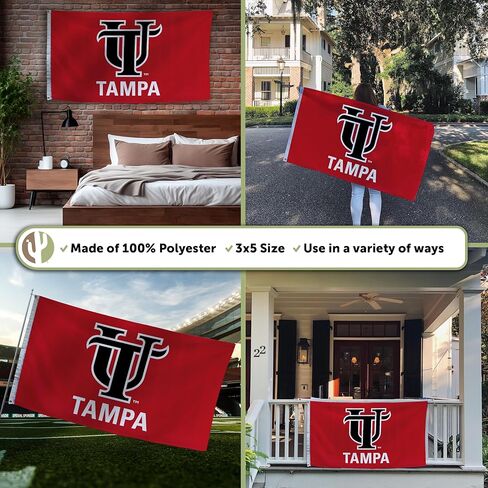 Desert Cactus University of Tampa UT Flag - 3 x 5 Feet Spartans Banner, Indoor/Outdoor Durable Fabric, 100% Polyester Design (Style C) in Saudi Arabia