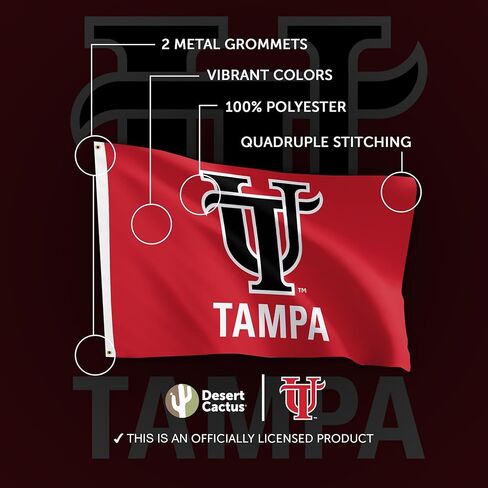 Desert Cactus University of Tampa UT Flag - 3 x 5 Feet Spartans Banner, Indoor/Outdoor Durable Fabric, 100% Polyester Design (Style C) in Saudi Arabia