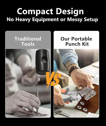 مجموعة حلقات معدنية احترافية - 500 قطعة ثقوب 10 مم (ذهبي وفضي) + أداة ضغط يدوية شديدة التحمل للنسيج والجلد والقماش والأعمال اليدوية in Kuwait