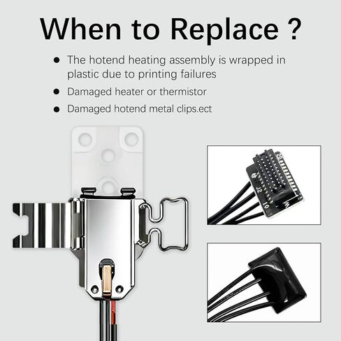 مجموعة أدوات تجميع التسخين H2S Hotend الأصلية لطابعة Bambu Lab H2S ثلاثية الأبعاد، أجزاء الطارد لتجميع H2S Hotend سريعة التغيير مع خرطوشة السخان والثرمستور، ومشبك القاعدة in Kuwait