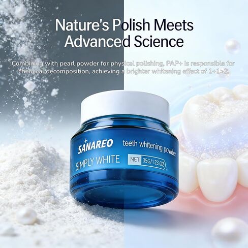 Hydroxyapatite Teeth Whitening Powder - Gentle Whitening Formula with Pap No Sensitivity Toothpaste, Enamel Safe Powder for Removing Coffee, Tea, Food, Wine Stains(1PC/1.23 oz) in Saudi Arabia