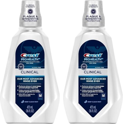 كريست برو-هيلث كلينيكال سي بي سي مضاد لالتهاب اللثة/غسول الفم المضاد للبلاك بالنعناع النظيف العميق، النعناع النظيف 473 مل (عبوة من قطعتين) in Kuwait