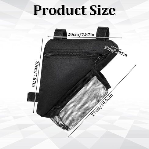 Bike Frame Bag,Bicycle Triangle Bag Bike Pouch Bikes Bags for Bicycles Lightweight Cycling Bags with Mesh Water Bottle Holder for Road and Mountain Bikes(Small Black) in Saudi Arabia