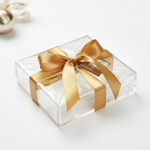 Lucite Luxurious Clear & Gold Cocktail Napkin Holder – 7"x 7" Square Design | Modern Table Decor for Dining Room, Kitchen & Buffet | Elegant Tabletop Centerpiece, Organizer, Stylish Home Gift Serving in Kuwait