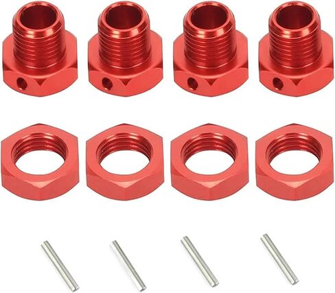 Aluminum 17mm Hex Wheel Nuts Adapter for Arrma 6s BLX Infraction Limitless Mojave Typhon hopups Upgrade Parts 4 pcs/Set(Red) in Saudi Arabia