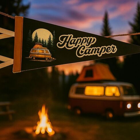 Hahafelt Camper Felt Pennant 17 x 5'' Wall Hanging Felt Banner Decor Triangle Banner Flag Camper Gifts for Man Retro Sports Wall Decor Fans in Saudi Arabia