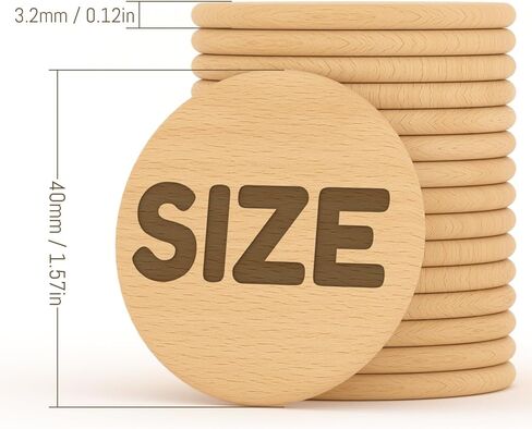 30–1000 Custom Wooden Tokens, Personalized Laser Engraved Wood Chips with Logo or Text, Double-Sided Engraving, 1.5 Inch Drink & Bar Tokens for Weddings, Parties, Corporate Promotions in Saudi Arabia