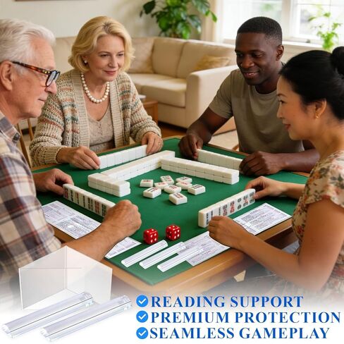 gisgfim 4 Sets Mahjong Line Readers and Card Holders Magnified Finder with Guiding Lines Mahjong Card Sleeves Mahjongg Gifts Accessories for Players Beginners Experienced Users Rules Reader Supplies in Saudi Arabia