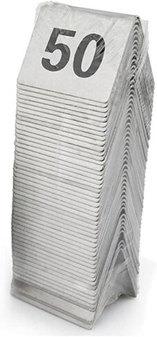 أرقام الطاولة، أرقام الطاولة، 1-50 خيمة من الفولاذ المقاوم للصدأ مزدوجة الجوانب 2 بوصة × 1.6 بوصة × 1.6 بوصة (45682) in Kuwait