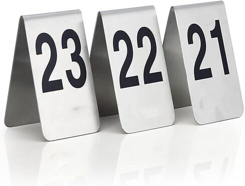 أرقام الطاولة، أرقام الطاولة، لافتة خيمة من الفولاذ المقاوم للصدأ 8x8x12 سم/3.1x3.1x4.7 بوصة (51-60) in Kuwait